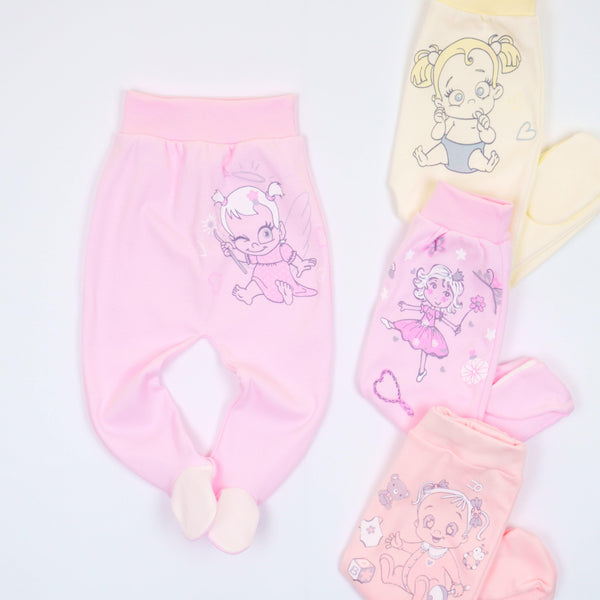 Newborn Baby Girl Pants Pink/Peach/Yellow (0-12m) - Clothes4Kids