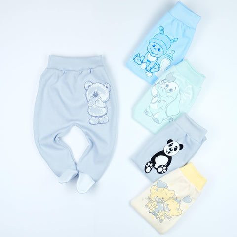 Newborn Baby Unisex Pants Green/Yellow/Grey/Blue(0-12m) - Clothes4Kids