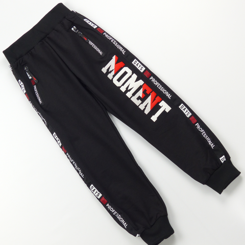 Boys' Moment' Printed Black Joggers (7-9y) - Clothes4Kids