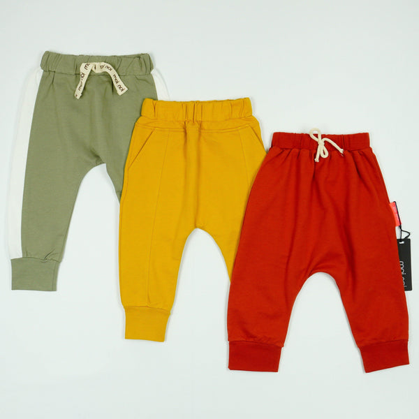 Unisex Moi Noi Pants Brick/Mustard Yellow/Olive (9m-4y) - Clothes4Kids