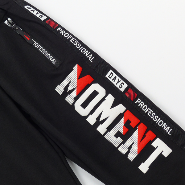 Boys' Moment' Printed Black Joggers (7-9y) - Clothes4Kids
