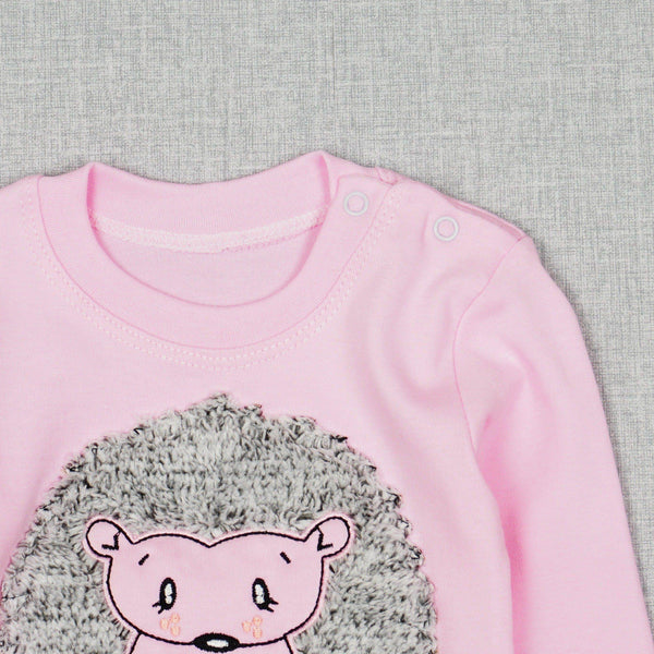 Baby Girl 'Hedgehog' 'Grow with Me' Style Pink/Grey Set (0-9m) - Clothes4Kids