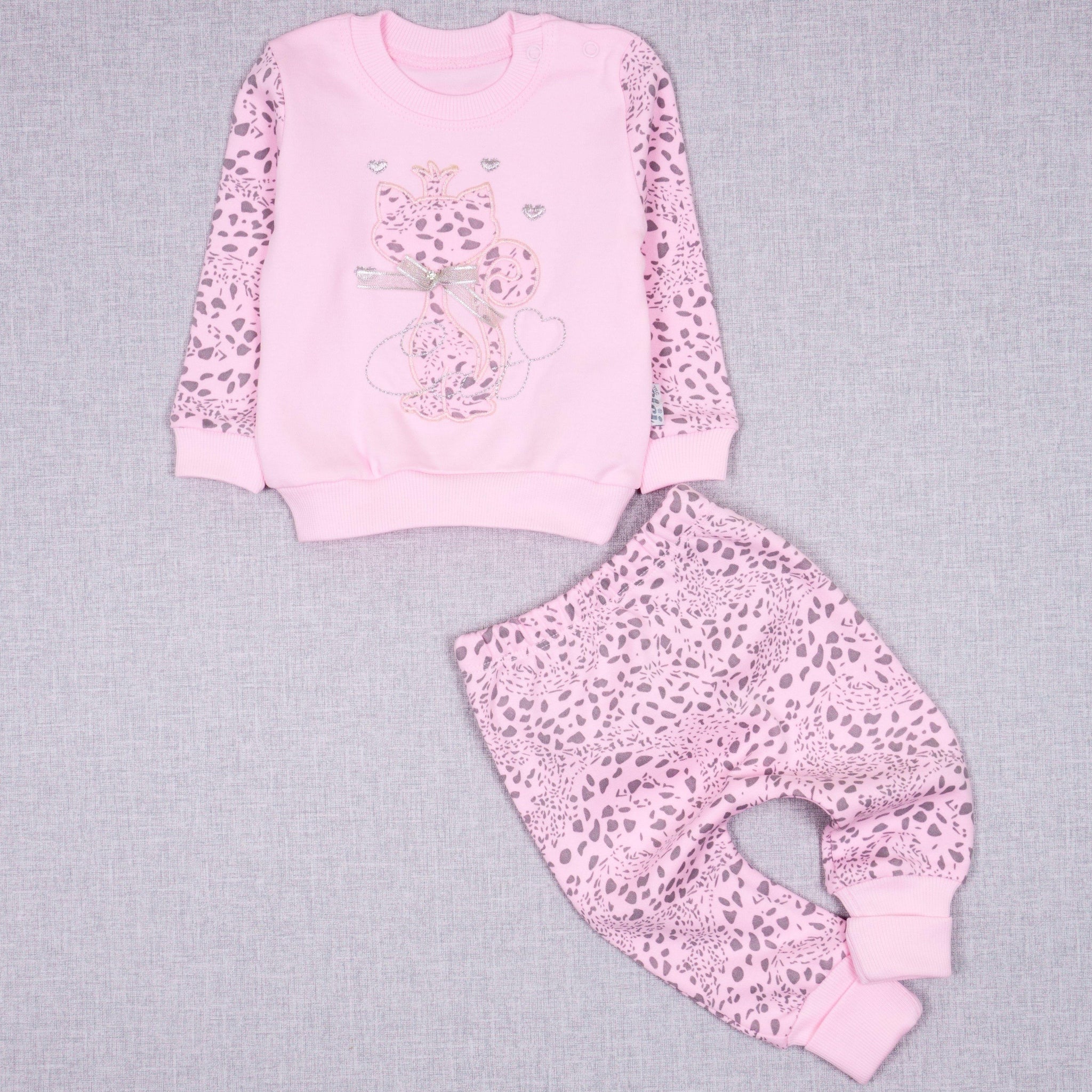 Baby Girl 'Cat' Grow with Me' Style Pink Set (0-9m) - Clothes4Kids