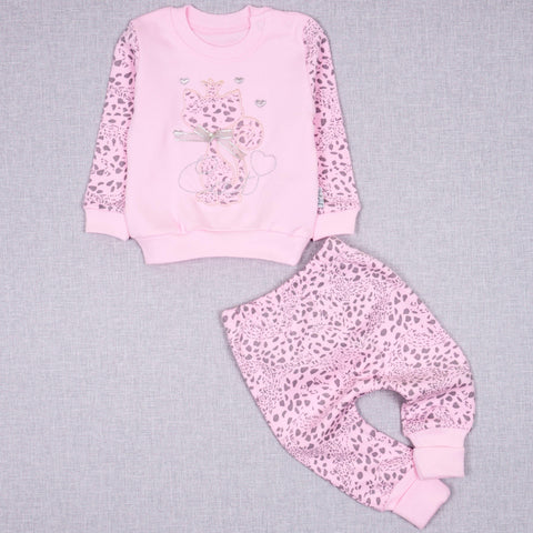 Baby Girl 'Cat' Grow with Me' Style Pink Set (0-9m) - Clothes4Kids