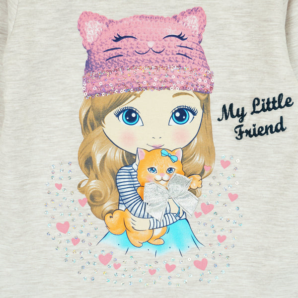 Girls' Sequin My Little Friend Cat' Printed Set (3-7y) - Clothes4Kids