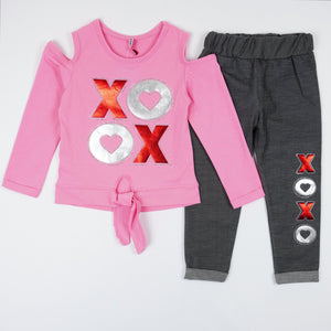 Girls' XO' Pink/Grey Summer Set (18m-5y) - Clothes4Kids