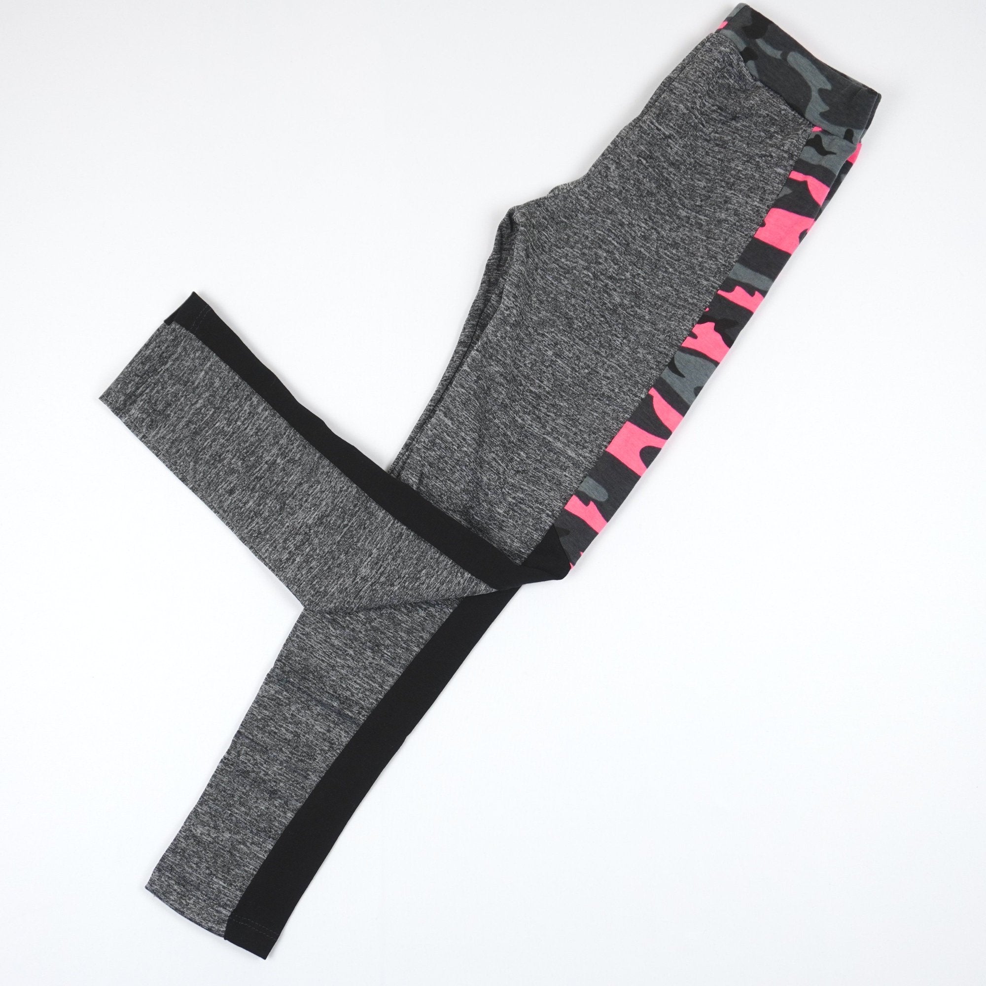 Girls' Grey/ Pink Camo Leggings (5-11y) - Clothes4Kids
