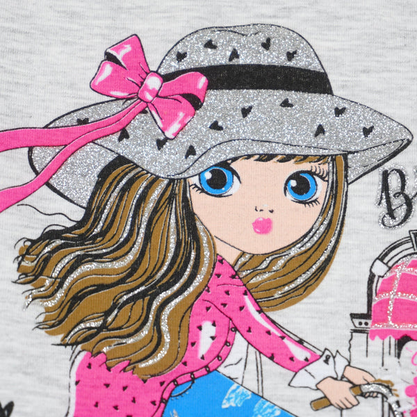 Girls' Bicycle Flowers' Printed Long Sleeve Top Light Grey (18m-5y) - Clothes4Kids