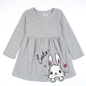 Girls' Sequin 'Cute Bunny' Long Sleeve Dress (18m-6y) - Clothes4Kids