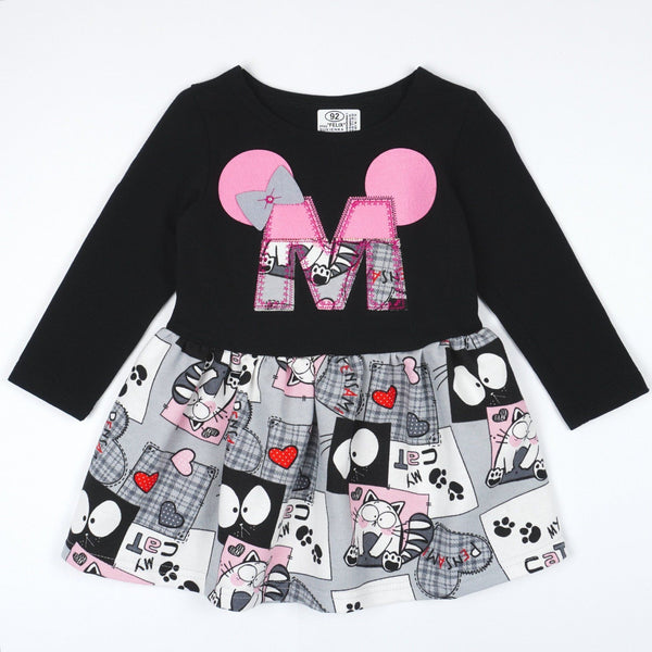 Girls' Minnie Mouse 'My Cat' Long Sleeve Dress (1-7y) - Clothes4Kids
