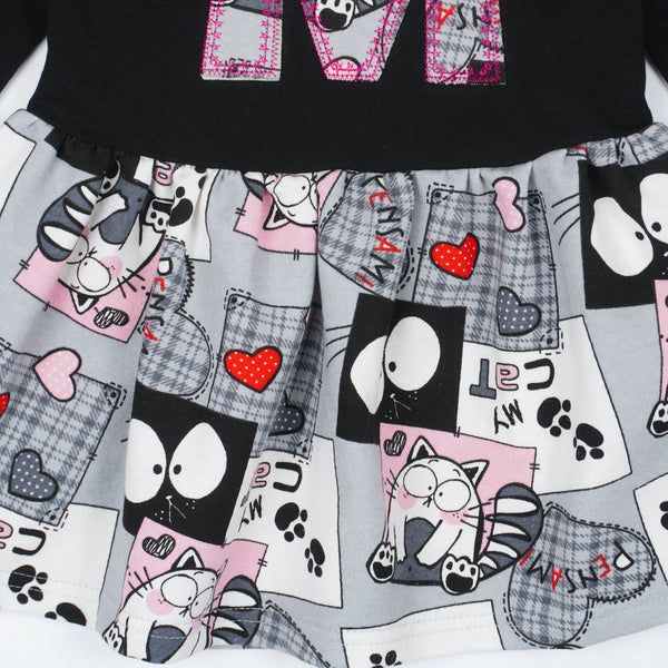 Girls' Minnie Mouse 'My Cat' Long Sleeve Dress (1-7y) - Clothes4Kids