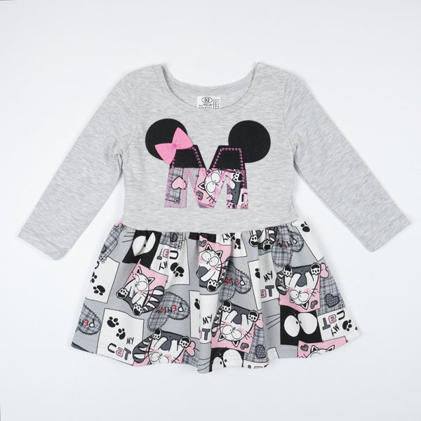Girls' Minnie Mouse 'My Cat' Long Sleeve Dress (1-7y) - Clothes4Kids