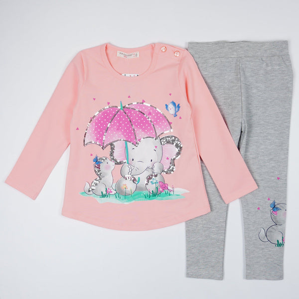 Girls' Sequin Elephant and Cat' Print Set (18m-6y) - Clothes4Kids