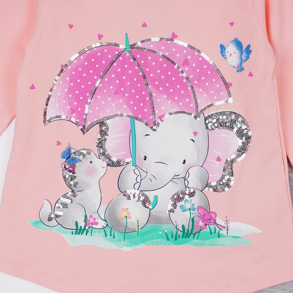 Girls' Sequin Elephant and Cat' Print Set (18m-6y) - Clothes4Kids