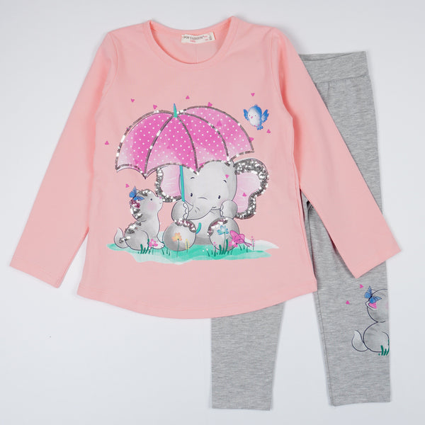 Girls' Sequin Elephant and Cat' Print Set (18m-6y) - Clothes4Kids