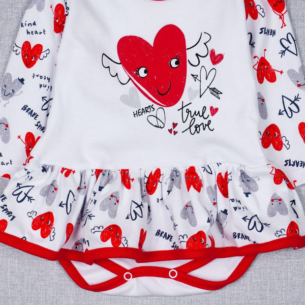 Baby Girl 'True Love' Long Sleeve Bodysuit/Dress (0-18m) - Clothes4Kids