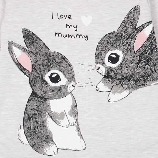 Girls' 'I Love My Mummy' Bunny Printed Long Sleeve Tunic (1-5y) - Clothes4Kids