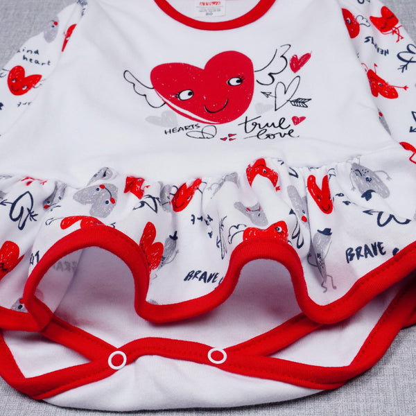 Baby Girl 'True Love' Long Sleeve Bodysuit/Dress (0-18m) - Clothes4Kids