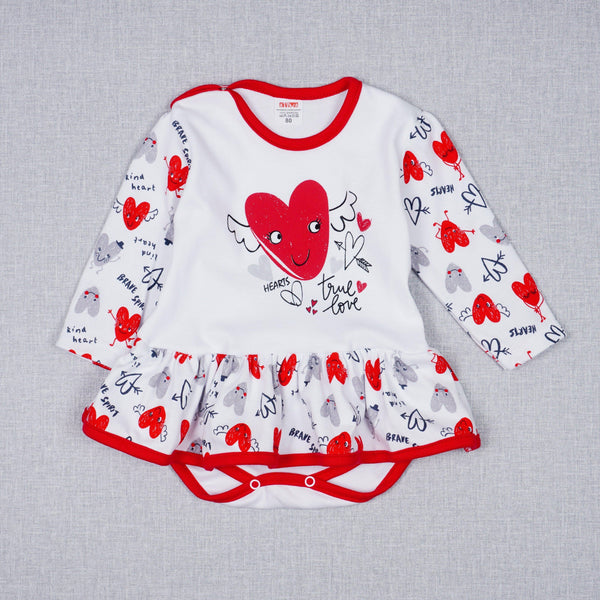 Baby Girl 'True Love' Long Sleeve Bodysuit/Dress (0-18m) - Clothes4Kids