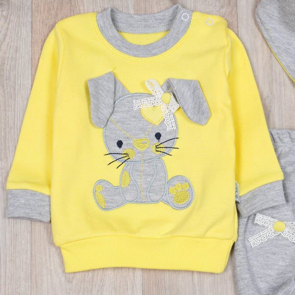 Baby Girl 'Bunny' Grow with Me' Style Yellow/Grey Set (0-9m) - Clothes4Kids