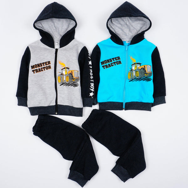 Boys' Monster Tractor Printed Winter Warm Tracksuit (6m-5y) - Clothes4Kids