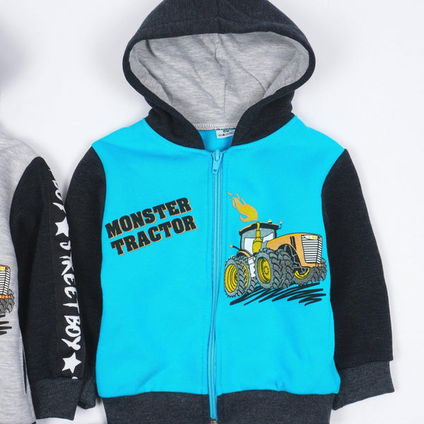 Boys' Monster Tractor Printed Winter Warm Tracksuit (6m-5y) - Clothes4Kids