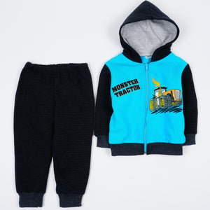 Boys' Monster Tractor Printed Winter Warm Tracksuit (6m-5y) - Clothes4Kids