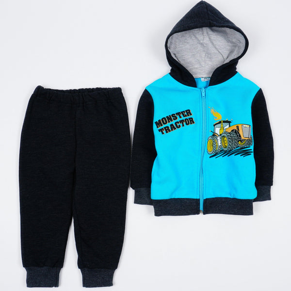 Boys' Monster Tractor Printed Winter Warm Tracksuit (6m-5y) - Clothes4Kids