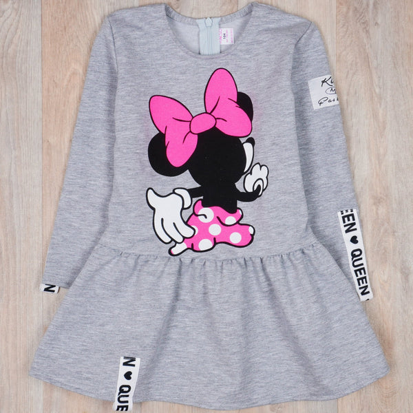 Girls' Long Sleeve Grey Dress (2-8y)