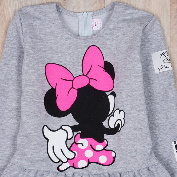 Girls' Long Sleeve Grey Dress (2-8y)