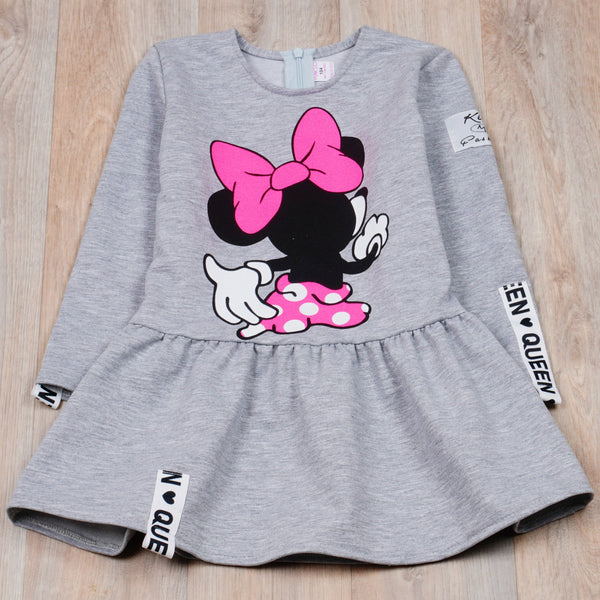 Girls' Long Sleeve Grey Dress (2-8y)