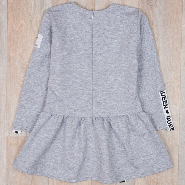 Girls' Long Sleeve Grey Dress (2-8y)