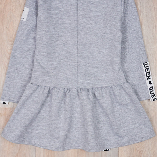 Girls' Long Sleeve Grey Dress (2-8y)