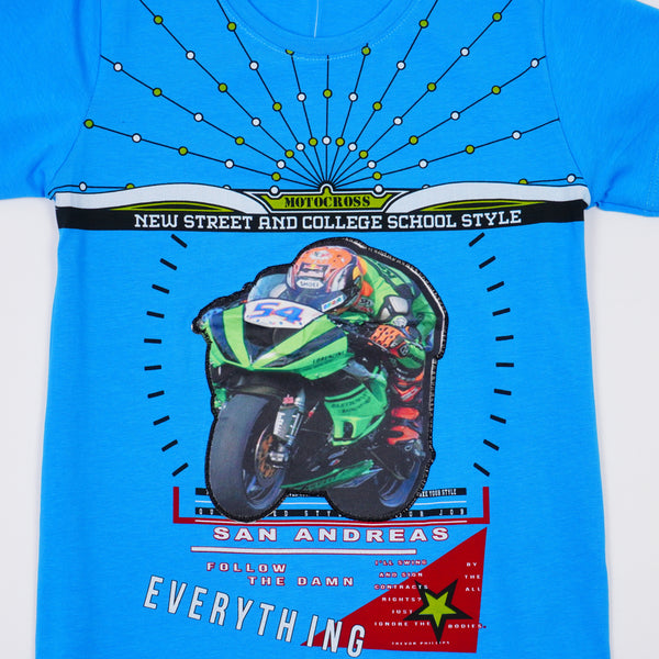 Motorbike Printed T-Shirt with light (8-12y)