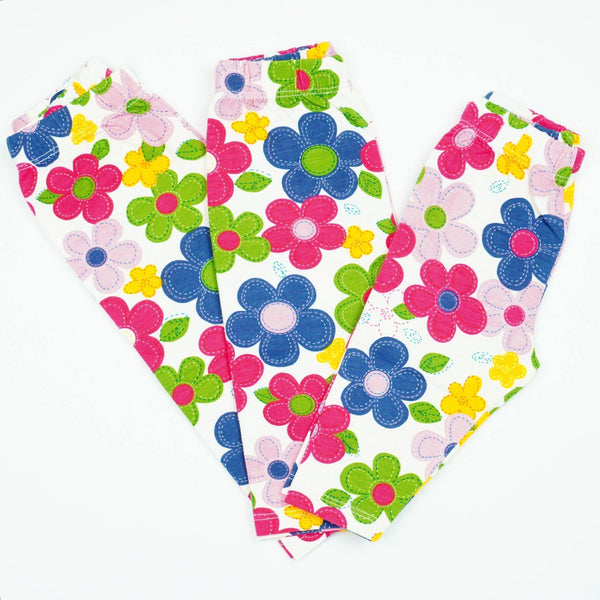 Baby Girl 'Flowers' Printed Multi-Coloured Leggings (0-9m) - Clothes4Kids