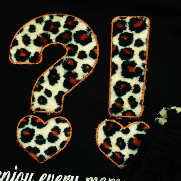 Girls' ?! ' Black/Leopard Tracksuit (9m-3y) - Clothes4Kids