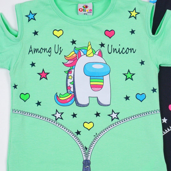 Girls' Among Us Unicon' Printed  Pink/Mint Set (3-8y) - Clothes4Kids