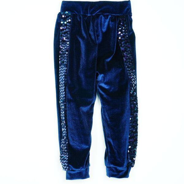 Girls' Velour Sequin 'Love Cherry' Navy Blue Set (9m-3y) - Clothes4Kids