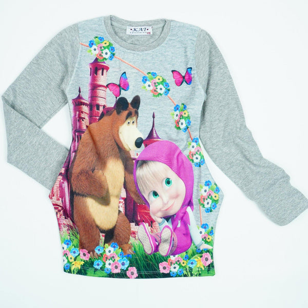 Girls' Masha and the Bear ' Tunic *Last sizes-122(6-7y),146(10-11y)* - Clothes4Kids