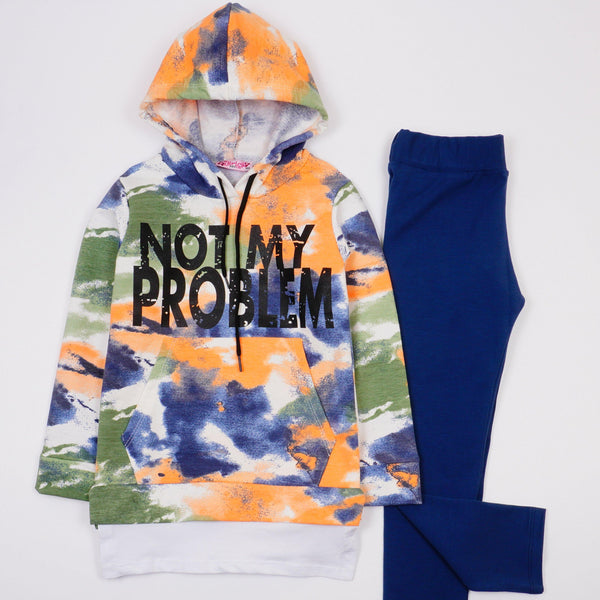 Girls' Not My Problem' Multicolour/Navy Blue Set (6-12y) - Clothes4Kids