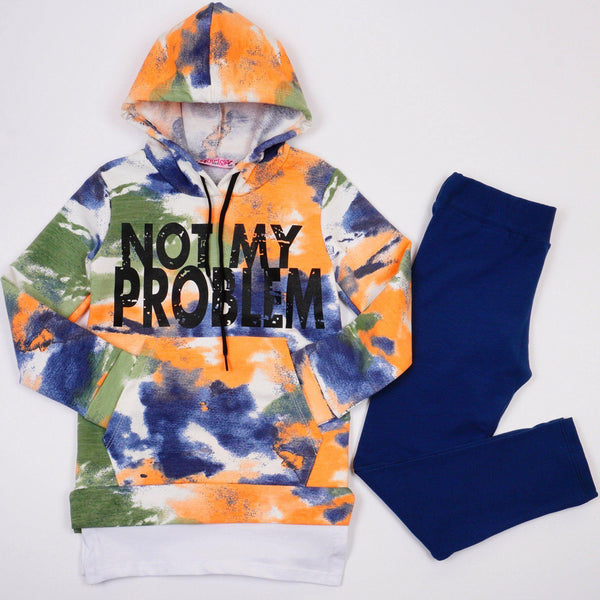 Girls' Not My Problem' Multicolour/Navy Blue Set (6-12y) - Clothes4Kids