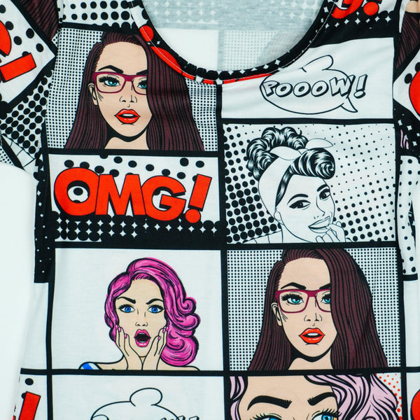 Girls' Pop Style ' OMG! POW WOW ' White T-Shirt (9-13y) - Clothes4Kids