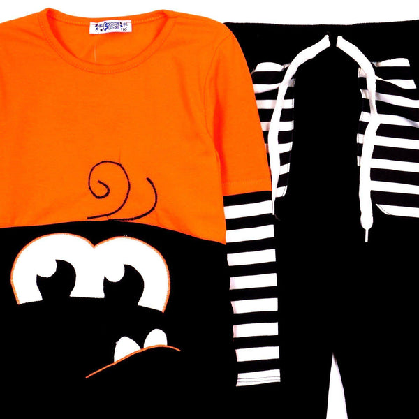 Boys' Monster Face ' Orange/Black Set (4-10y) - Clothes4Kids
