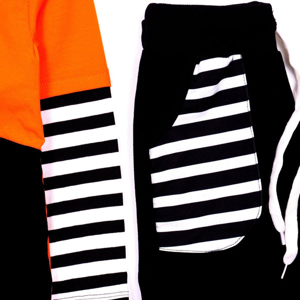 Boys' Monster Face ' Orange/Black Set (4-10y) - Clothes4Kids