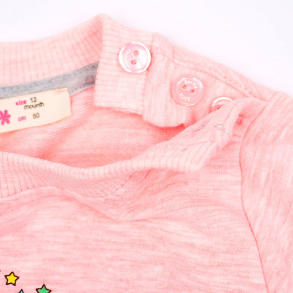 Girls' Unicorn Printed Pink Melange Tracksuit (6m-3y) - Clothes4Kids