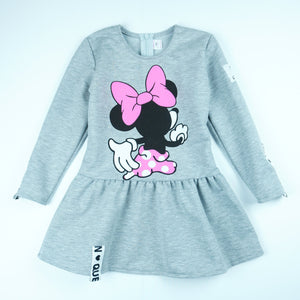 Girls' Long Sleeve Grey Dress (2-8y)