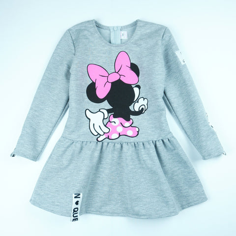 Girls' Long Sleeve Grey Dress (2-8y)