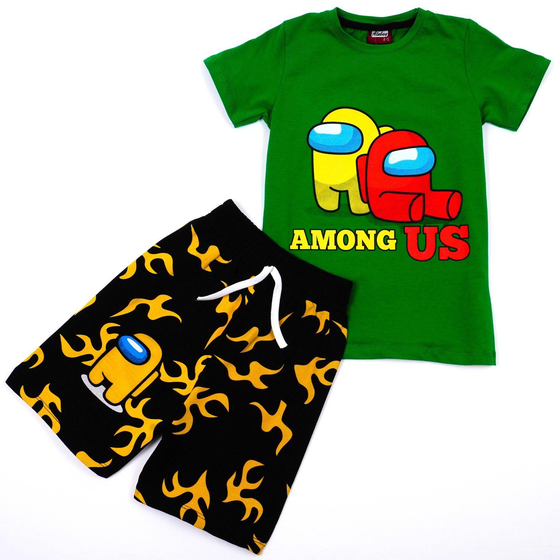 Boys' Among Us ' Printed Green/Black Set (4-8y) - Clothes4Kids