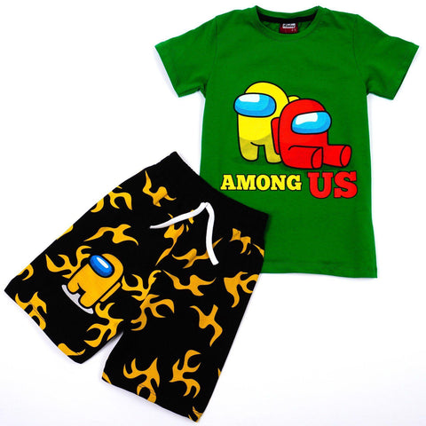 Boys' Among Us ' Printed Green/Black Set (4-8y) - Clothes4Kids