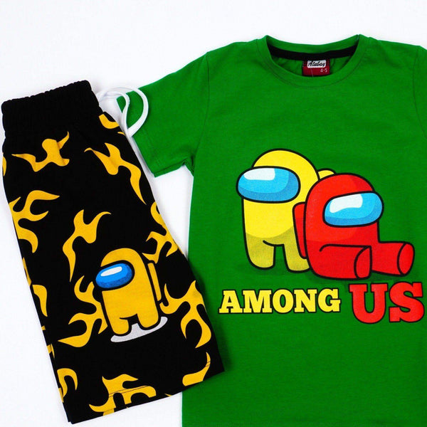 Boys' Among Us ' Printed Green/Black Set (4-8y) - Clothes4Kids
